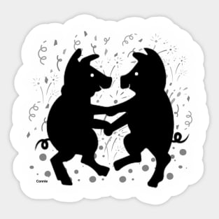 Dancing Pigs in Love Sticker